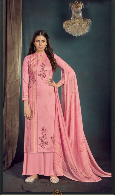 Pink Cotton Sharara Suit