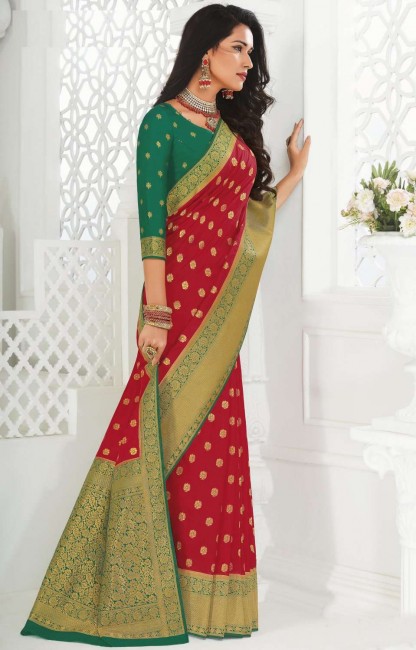 Admirable Red Silk saree