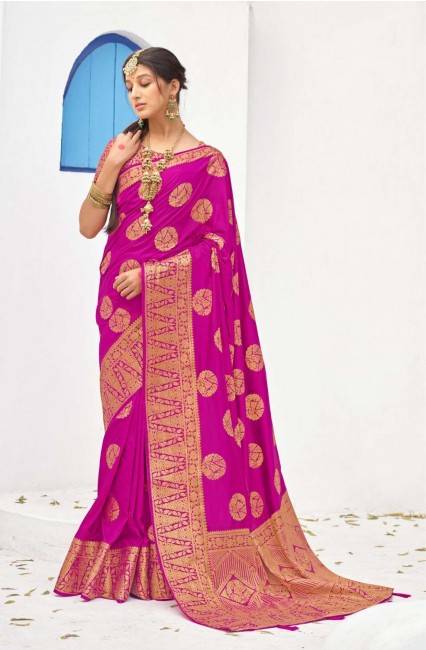 Rani Pink color Dolla Silk South Indian Saree