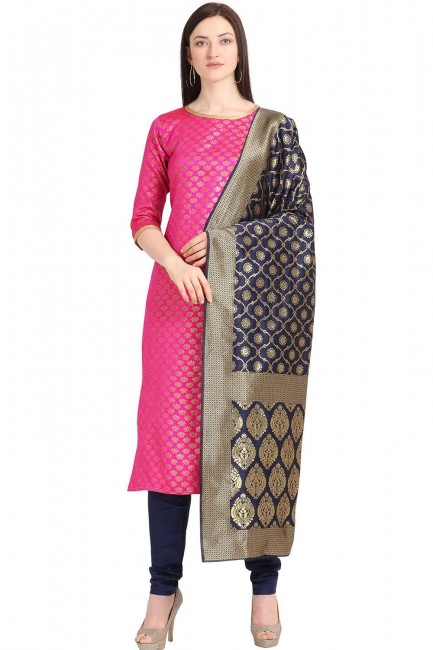 Attractive Pink color Weaving Jaquard Salwar Kameez