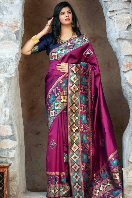 Modish Purple Silk saree