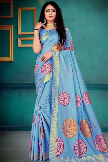 Alluring Blue Silk Saree