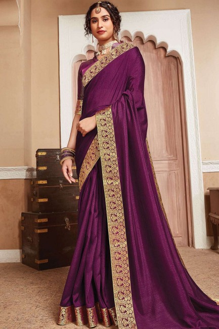 Lovely Purple Silk Saree