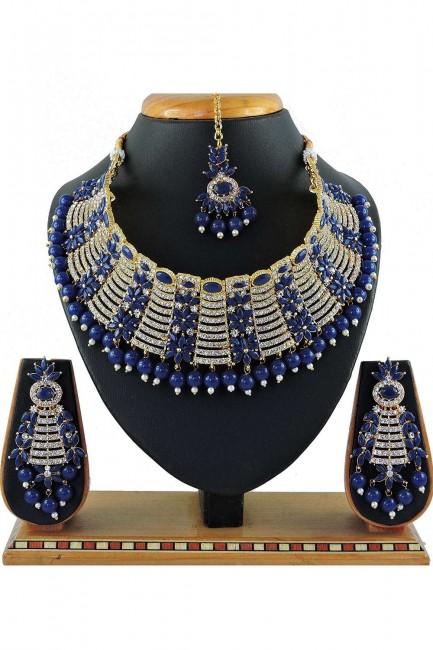 Blue Stones pearls Necklace