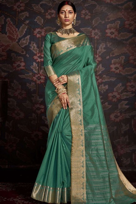 Divine Green Silk Saree