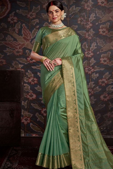 Alluring Green Silk Saree