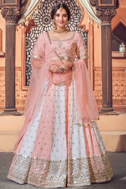Sequins Georgette Lehenga Choli in Pink