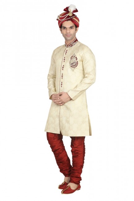 Fon Silk Ethnic Wear Designer Ready-Made Sherwani