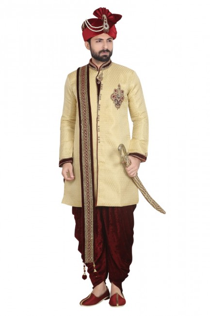  Fon Silk Ethnic Wear Designer Ready-Made Sherwani