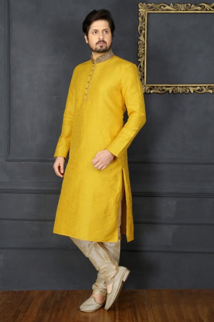 Mango Art Banarasi Silk Ethnic Wear Kurta Readymade Kurta Payjama