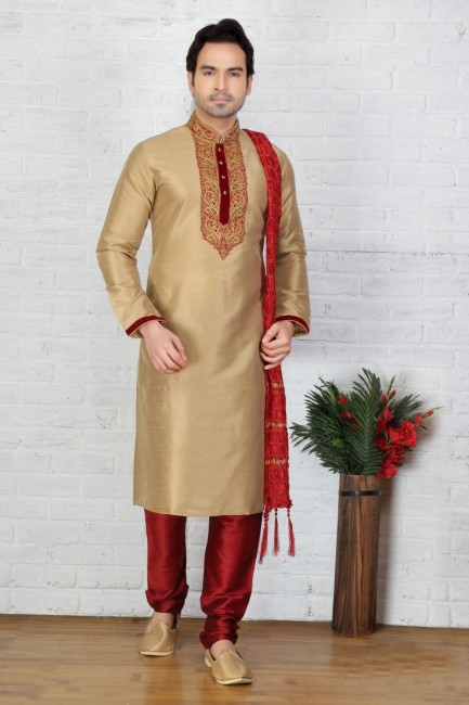 Tusser Dupion Art Silk Ethnic Wear Kurta Readymade Kurta Payjama