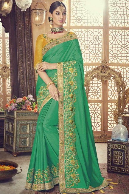 Enticing Green Silk saree