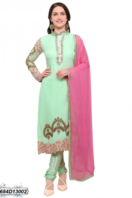 Luring Green color Georgette Salwar Kameez
