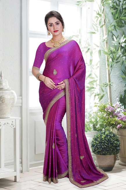 Latest Purple Silk saree