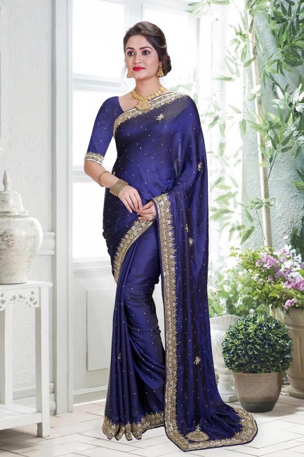 Elegant Navy blue Silk saree
