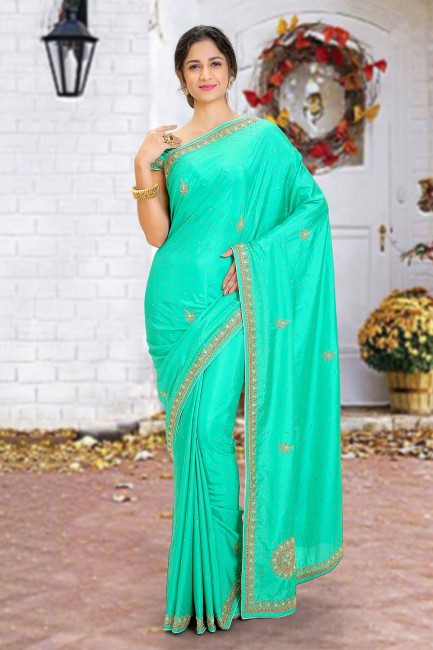 Luring Green Silk saree