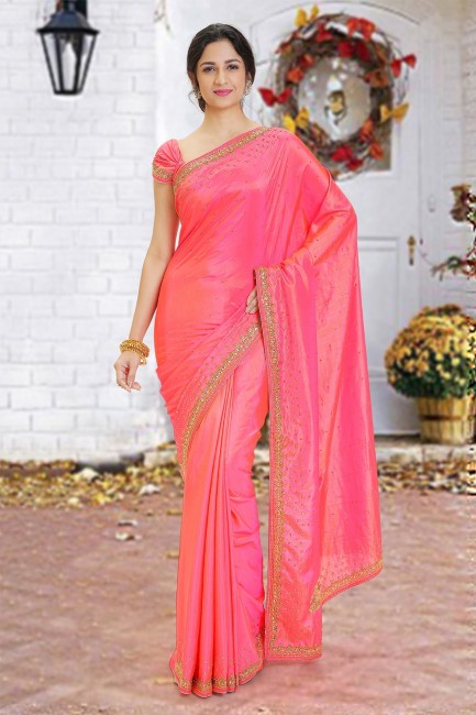 Lovely Pink Silk saree