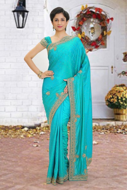 Impressive Blue Silk saree
