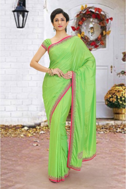Exquisite Silk saree in Green