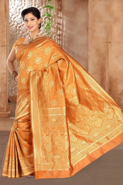 Ravishing Orange Silk saree