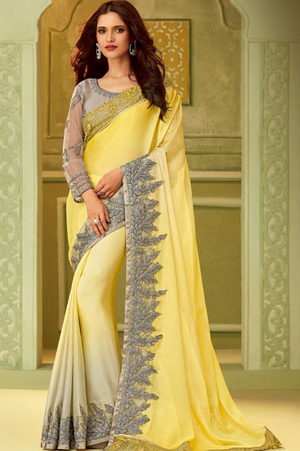 Impressive Yellow Silk saree