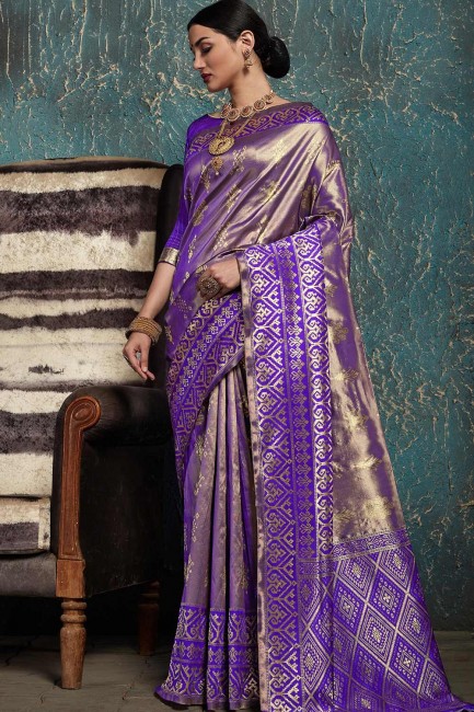 Dashing Purple Art silk saree