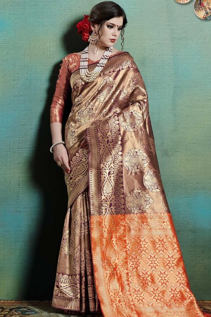 Splendid Maroon Art silk saree