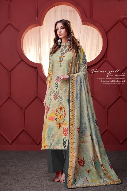 Multicolor Cotton,ikat and silk Palazzo Suits