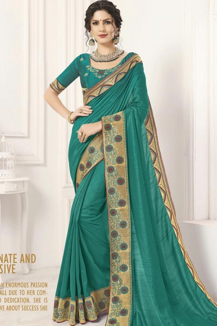 Adorable Green Silk saree