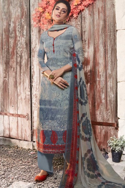 Steel blue Crepe Palazzo Suits