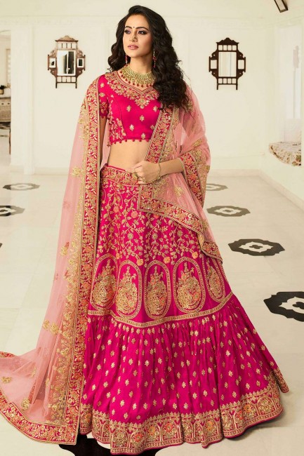 Adorable Rani pink Silk Lehenga Choli