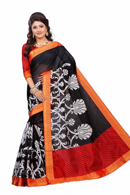 Pretty Black color Art Silk saree