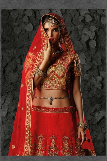 Designer Red color Art Silk Lehenga Choli