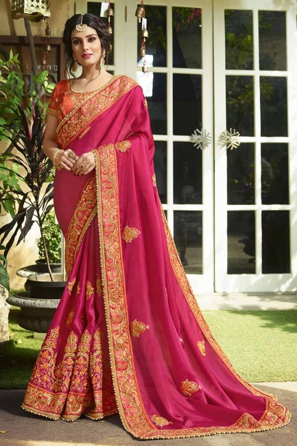Admirable Dark Pink color Art Silk saree