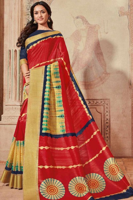 Appealing Red color Art Silk saree