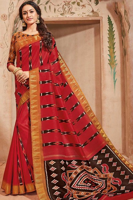 Impressive Red color Art Silk saree