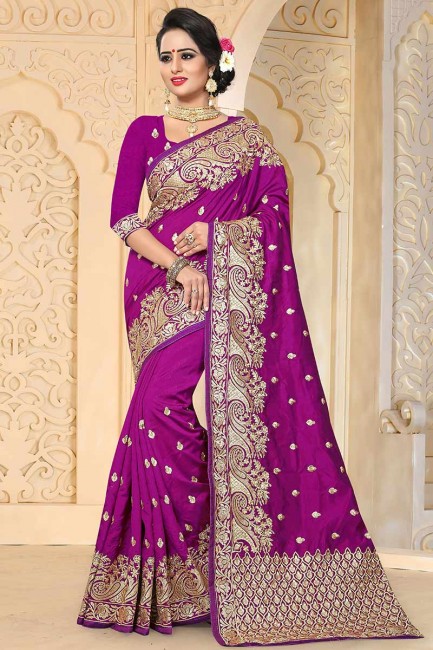 Purple color Art Silk saree