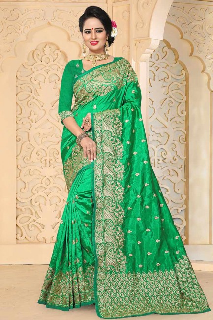 Traditional Green color Art Silk saree