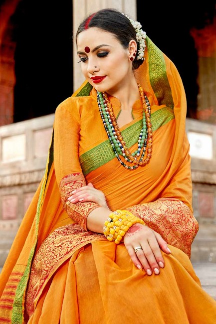 Pretty Musturd Yellow Art Silk saree