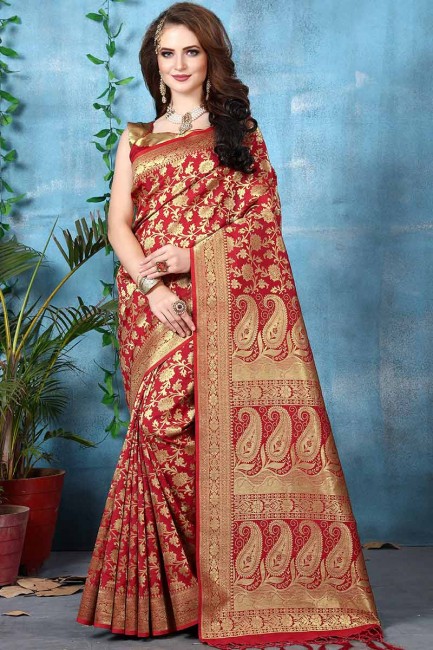 Contemporary Red Banarasi Art Silk saree