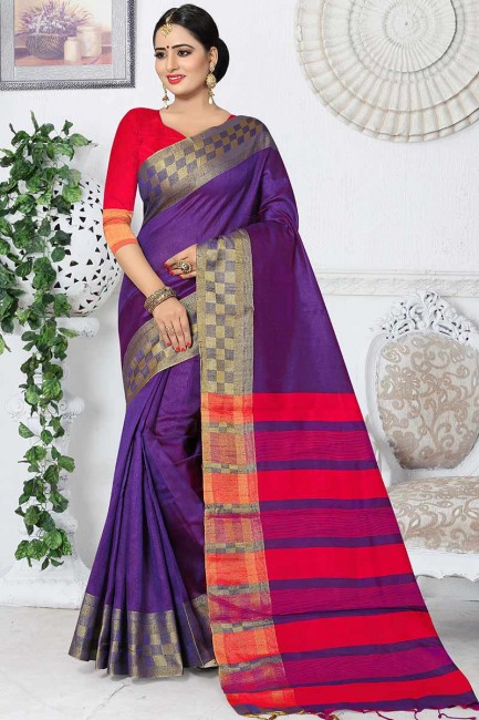 Gorgeous Purple Kanjivaram Art Silk saree