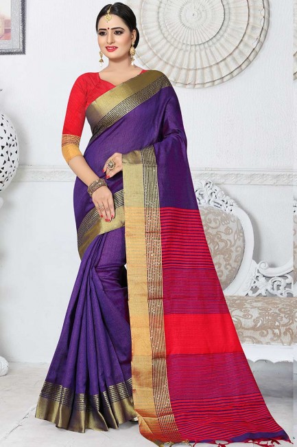 Gracefull Purple Kanjivaram Art Silk saree