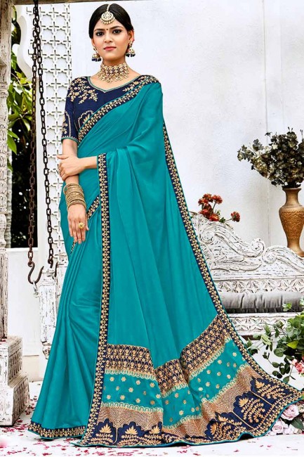 Ravishing Blue Soft Silk saree