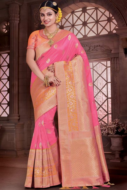 Latest Pink Art Silk saree