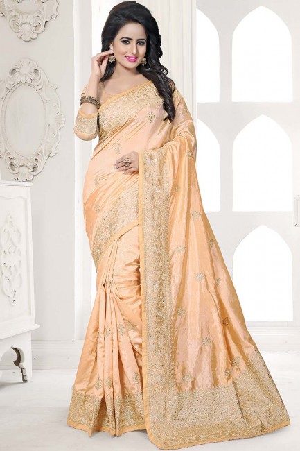 Ravishing Beige Art Silk saree