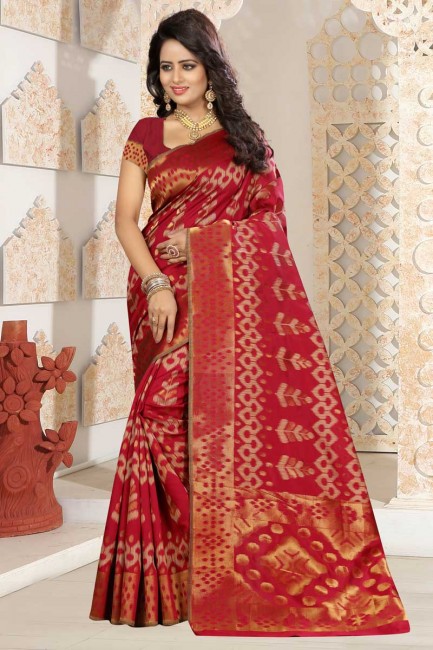 Divine Red Kanjivaram Art Silk saree