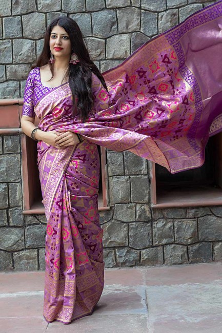 Beautiful Purple Art Silk saree