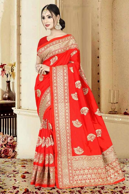 Enticing Red Art Silk saree