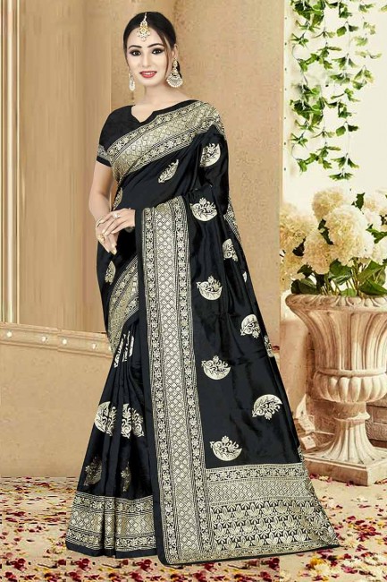 Exquisite Black Art Silk saree