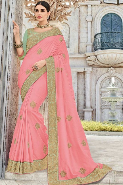 Modish Pink Art Silk saree